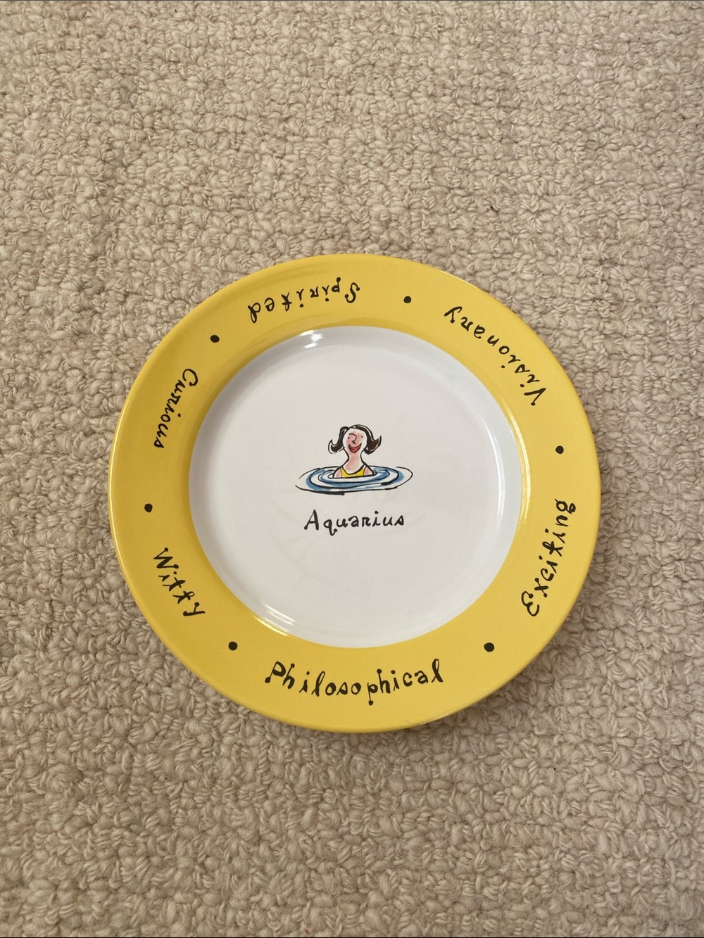 {Pottery Barn} What’s Your Sign Zodiac “Aquarius” Collector’s Plate